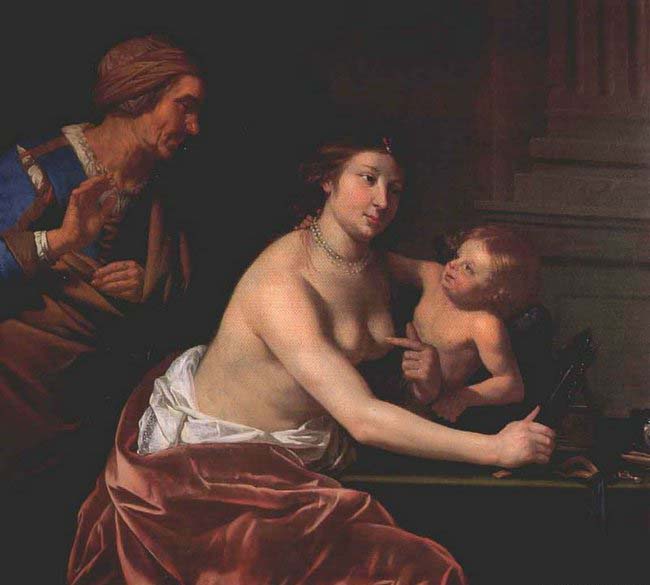 Venus and Amor and an old Woman